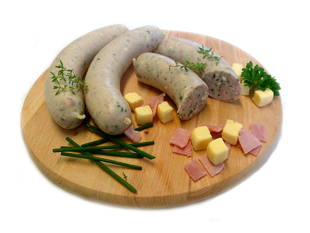 Grillwurst mit Spinat